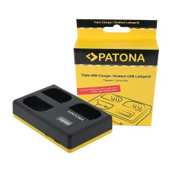 Caricatore triplo Patona USB per Canon LP-E6 EOS 5D 60D 60Da 6D 7D EOS70D EOS-70D LP-E6 Mark II con USB-C