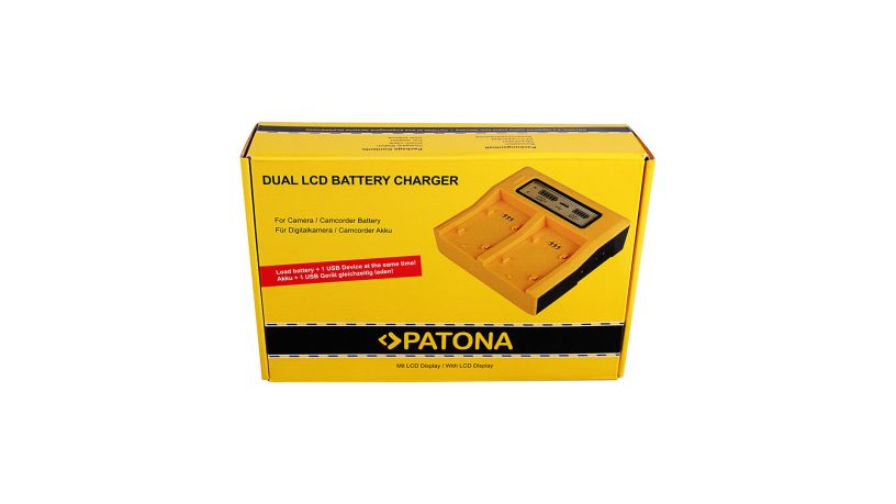 1040145_PATONA_Caricatore doppio Patona USB LCD per Canon LPE6 LP-E6