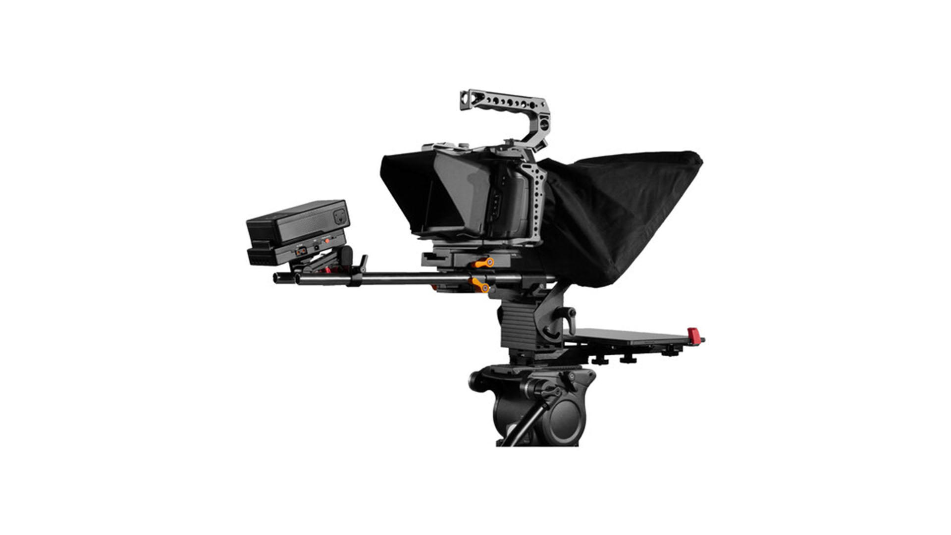 Teleprompter Prompter People PAL-PRO-TAB-15MM Prompter Pal Pro de 10" con soporte para iPad/tableta y kit de montaje en carril de 15 mm