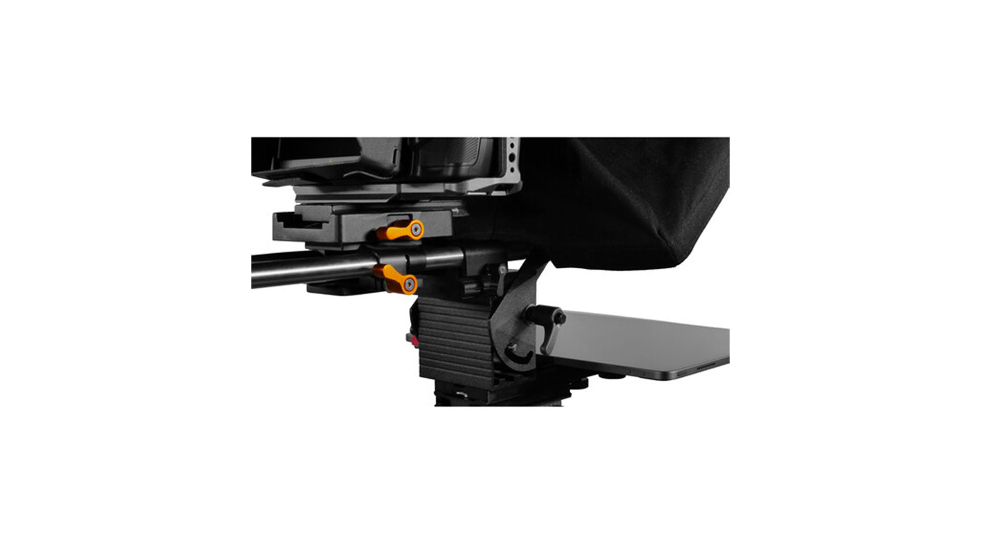 Teleprompter Prompter People PAL-PRO-TAB-15MM Prompter Pal Pro de 10" con soporte para iPad/tableta y kit de montaje en carril de 15 mm
