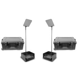 Prompter People PRO-SP15P2KIT-CARB StagePro 15" 400 NIT Teleprompter Presidential con asta in fibra di carbonio - set da 2 con 2 custodie