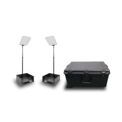 Prompter People PRO-SP15PHBKIT StagePro 15 1000 NIT Teleprompter Presidential con asta metallica set da 2 con flight case