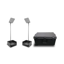 Prompter People PRO-SP15PKIT-CARB StagePro 15 400 NIT Teleprompter Presidential con asta in fibra di carbonio set da 2 con flight case