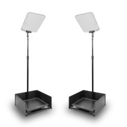 Prompter People PRO-SP15PKIT StagePro 15" 400 NIT Teleprompter Presidential con asta metallica - set da 2 con custodia