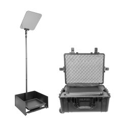 Prompter People PRO-SP15S-CARB_KIT StagePro 15" 400 NIT Teleprompter Presidential con asta in fibra di carbonio - set con flight case