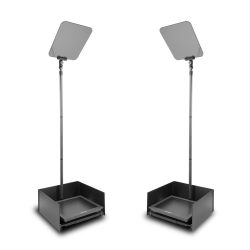 Prompter People PRO-SP17P-CARB StagePro 17" 400 NIT Teleprompter Presidential con asta in fibra di carbonio - set da 2