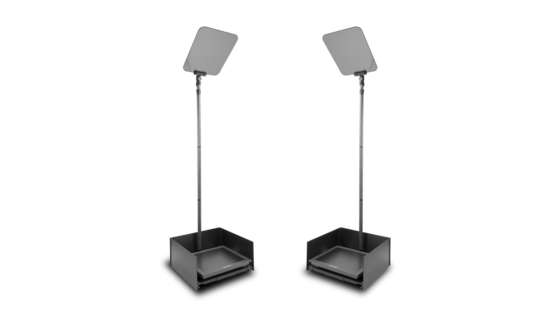 Prompter People PRO-SP17P-CARB StagePro 17" 400 NIT Teleprompter Presidential con asta in fibra di carbonio - set da 2
