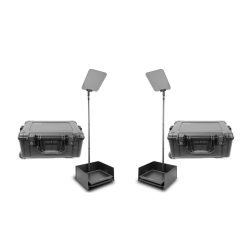 Prompter People PRO-SP17P2HBKIT-CARB StagePro 17" 1000 NIT Teleprompter Presidential ad alta luminosità con asta in fibra di carbonio - set da 2 con 2 custodie