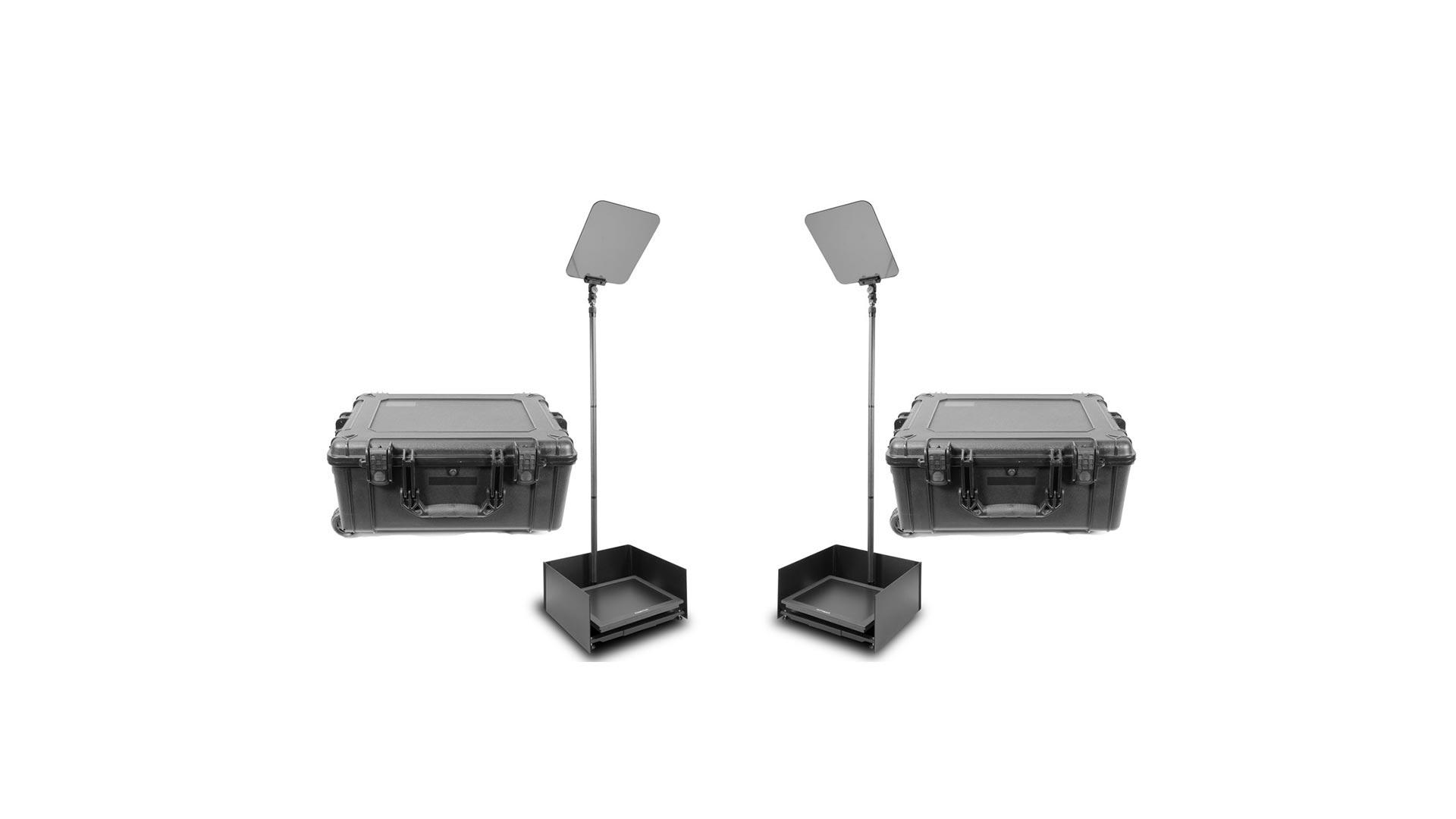 Prompter People PRO-SP17P2KIT-CARB StagePro 17" 400 NIT Teleprompter Presidential con asta in fibra di carbonio - set da 2 con 2 custodie