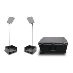 Prompter People PRO-SP17PHBKIT-CARB StagePro 17" 1000 NIT Teleprompter Presidential ad alta luminosità con asta in fibra di carbonio - set da 2 con flight case