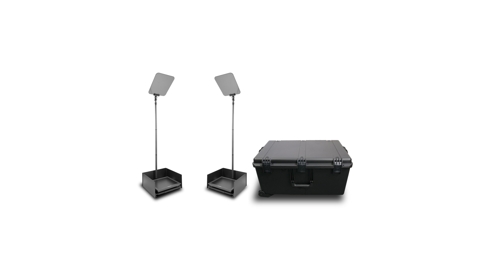 Prompter People PRO-SP17PKIT-CARB StagePro 17 400 NIT Teleprompter Presidential con Barra de fibra de carbono set de 2 con flight case
