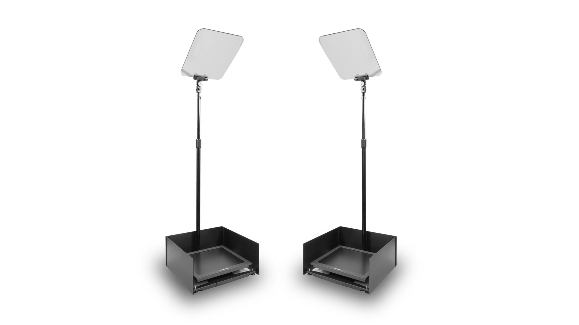 Prompter People PRO-SP19P-CARB StagePro 19" 400 NIT Teleprompter Presidential con asta in fibra di carbonio - set da 2