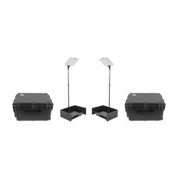 Prompter People PRO-SP19P2HBKIT-CARB StagePro 19" 1000 NIT Teleprompter Presidential ad alta luminosità con asta in fibra di carbonio - set da 2 con 2 custodie
