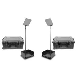 Prompter People PRO-SP19P2KIT-CARB StagePro 19" 400 NIT Teleprompter Presidential con asta in fibra di carbonio - set da 2 con 2 custodie