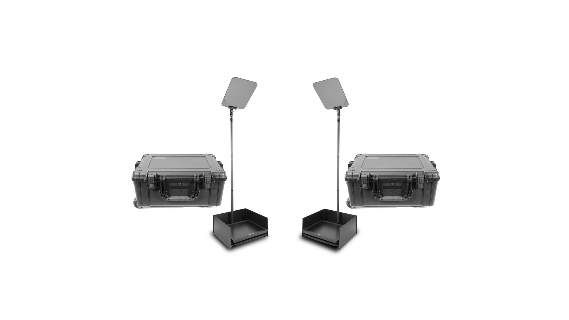 Prompter People PRO-SP19P2KIT-CARB StagePro 19" 400 NIT Teleprompter Presidential con asta in fibra di carbonio - set da 2 con 2 custodie