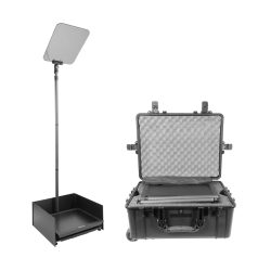 Prompter People PRO-SP19S-CARB_KIT StagePro 19" 400 NIT Teleprompter Presidential con asta in fibra di carbonio - set con flight case