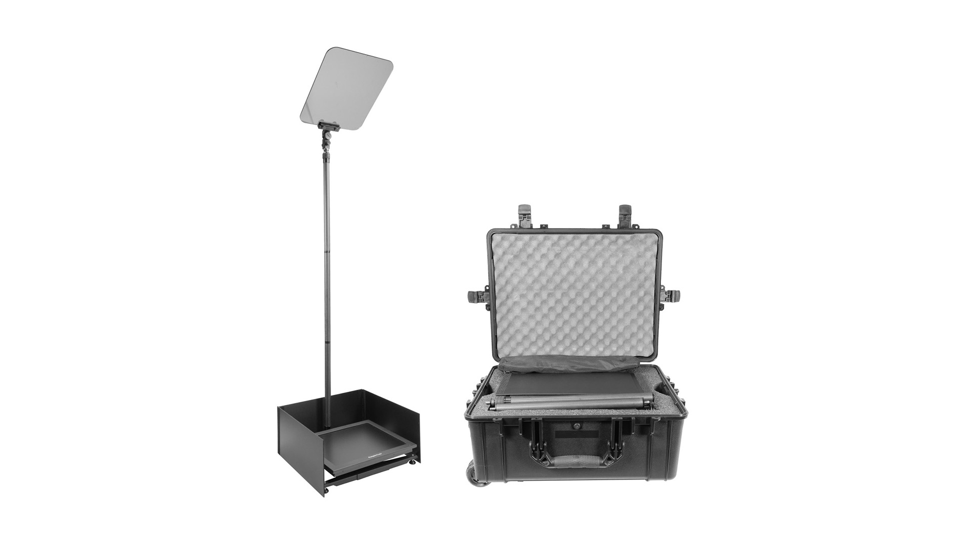 Prompter People PRO-SP24HBS-CARB_KIT StagePro 24 Teleprompter Presidential ad alta luminosità singolo Kit con custodia 01