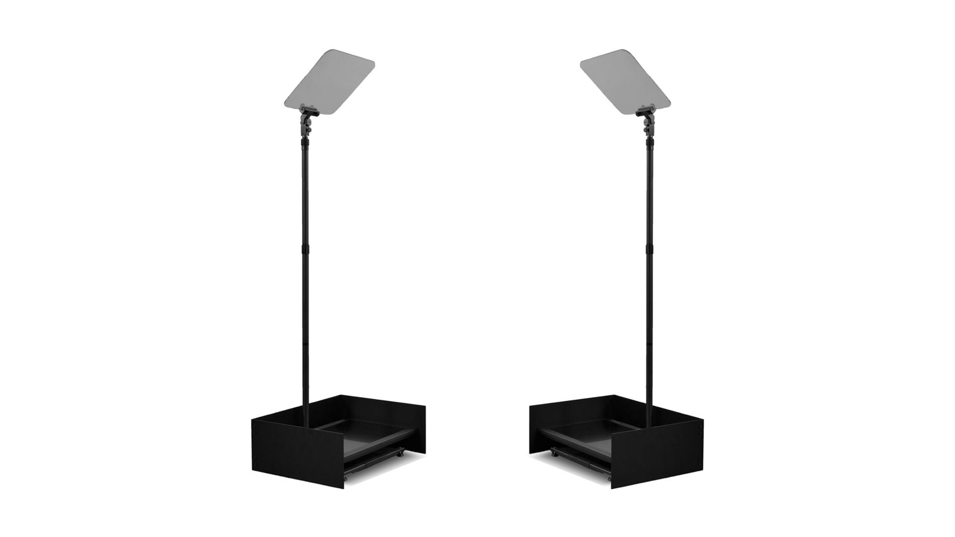 Prompter People PRO-SP24P-CARB StagePro 24" 400 NIT Teleprompter Presidential con asta in fibra di carbonio - set da 2