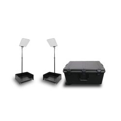 Prompter People PRO-SP24PHBKIT StagePro 24 1000 NIT Teleprompter Presidential con asta metallica set da 2 con custodia 02