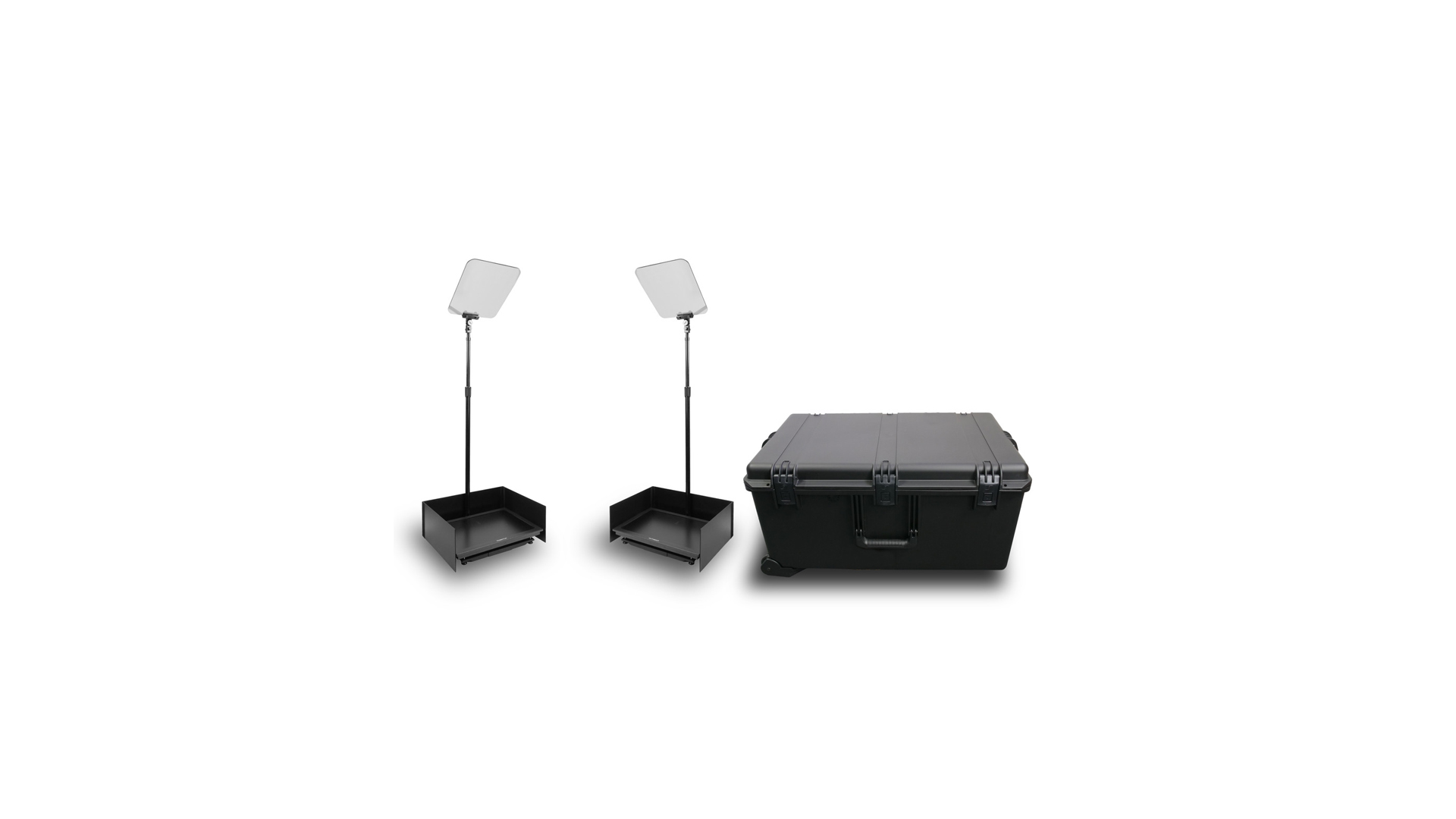 Prompter People PRO-SP24PHBKIT StagePro 24 1000 NIT Teleprompter Presidential con asta metallica set da 2 con custodia 02