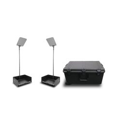 Prompter People PRO-SP24PKIT-CARB StagePro 24 400 NIT Teleprompter Presidential con asta in fibra di carbonio set da 2 con flight case