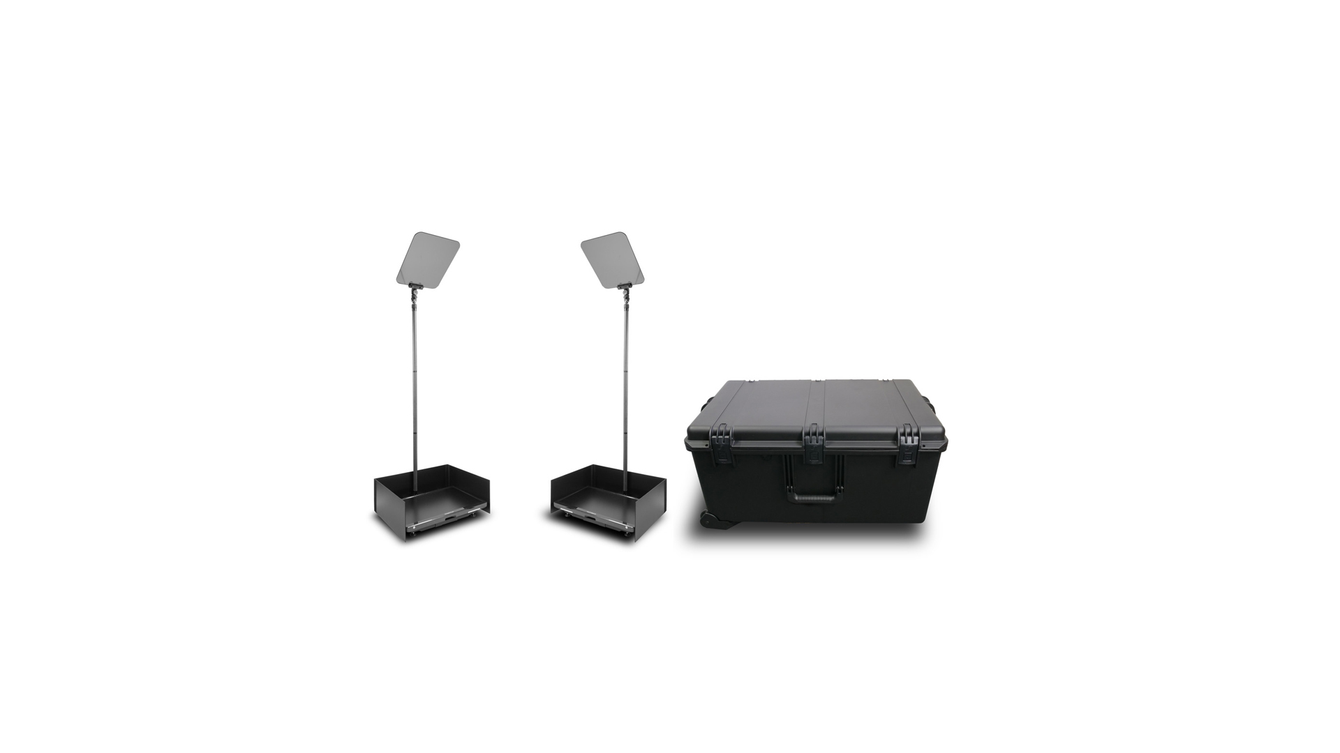 Prompter People PRO-SP24PKIT-CARB StagePro 24 400 NIT Teleprompter Presidential con Barra de fibra de carbono set de 2 con flight case