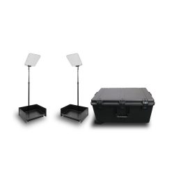 Prompter People PRO-SP24PKIT StagePro 24 400 NIT teleprompter Presidential con asta metallica set da 2 con flight case