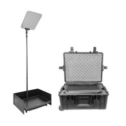 Prompter People PRO-SP24S-CARB_KIT StagePro 24" 400 NIT Teleprompter Presidential con asta in fibra di carbonio - set con flight case