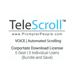 Prompter People SW-TSCROLL-CORP5-VR TeleScroll Licenza Software Aziendale 5 utenti Live-Streaming con Voice Scrolling