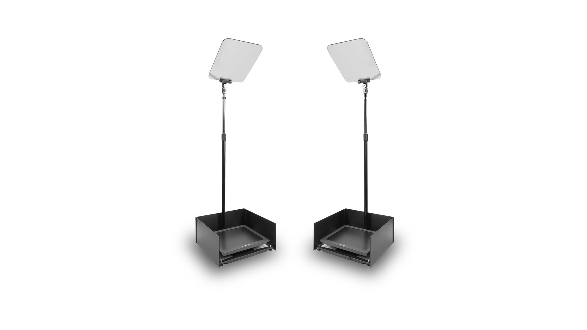 Set da 2 Teleprompter da conferenza StagePro 17" Presidential Pair ad alta luminosità HB a configurazione rapida