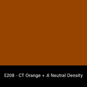 E-Colour+ 208 CT Orange + .6 Neutral Density