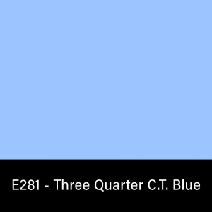 E281_Rosco_E-Colour+ 281 Three Quarter C.T. Blue