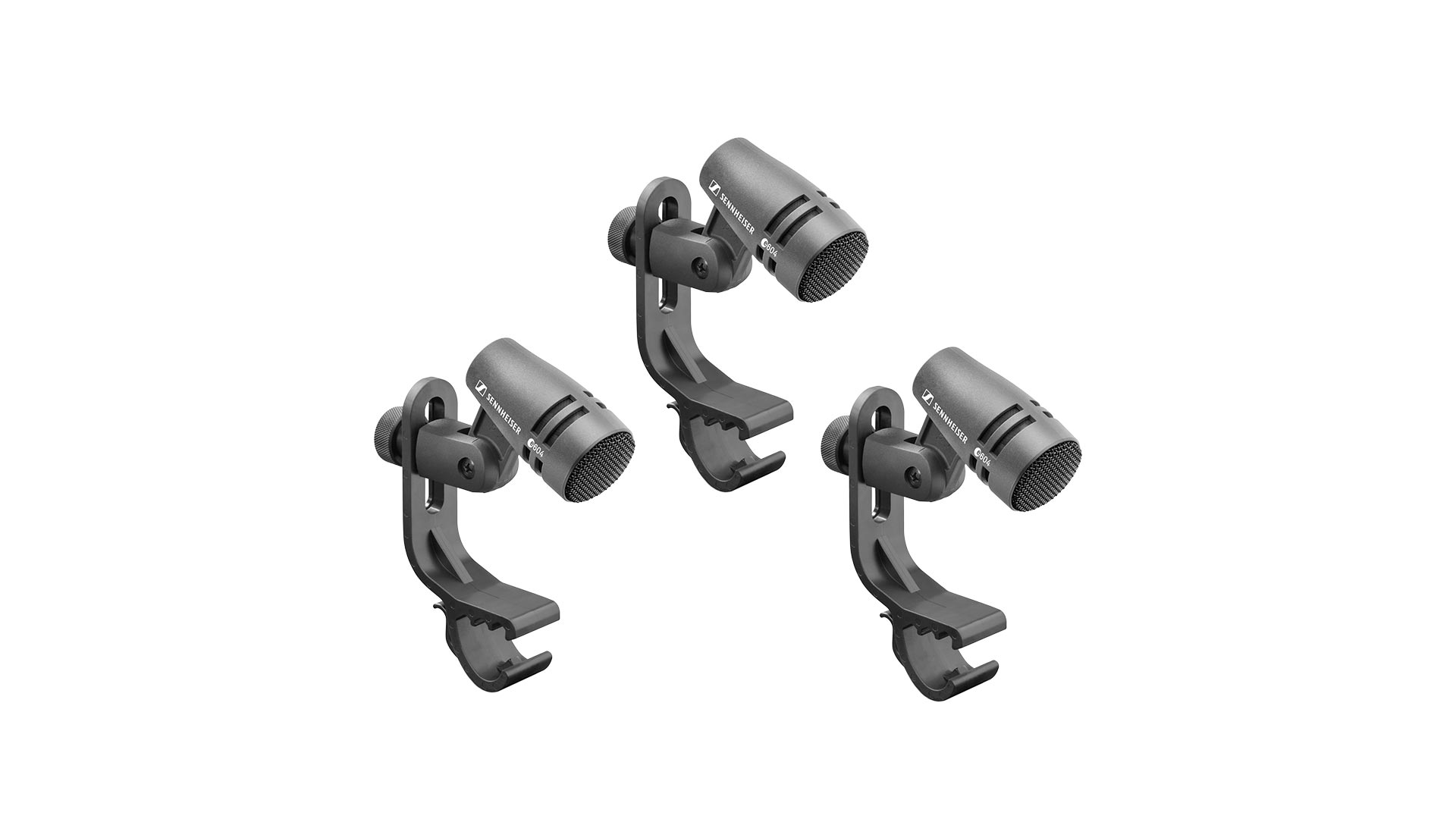 Kit Sennheiser 3PACK E604 Evolution con 3 microfoni E 604 con clamp e buste