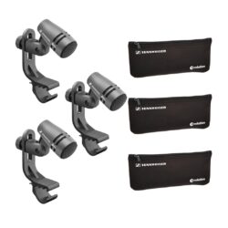 Kit Sennheiser 3PACK E604 Evolution con 3 microfoni E 604 con clamp e buste