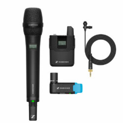 507189_Sennheiser_Sistema completo Sennheiser AVX 835 Combo Set 3 con trasmettitore, capsula omnidirezionale, microfono lavalier e ricevitore portatile