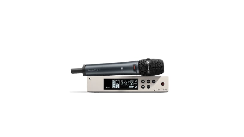 Kit Sennheiser EW 100 G4 865 S con microfono trasmettitore con switch on/off, capsula dinamica supercardioide e ricevitore fisso