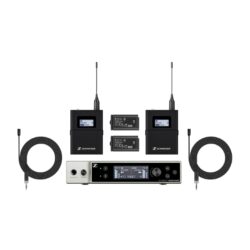 Kit Sennheiser EW-DX MKE 2 Set (Q1-9) con microfoni lavalier, trasmettitori bodypack wireless, ricevitore rackmout e batterie