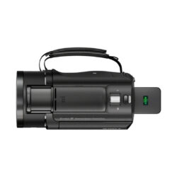 Sony AX43A Handycam 4K CMOS Exmor R con obiettivo Vista laterale