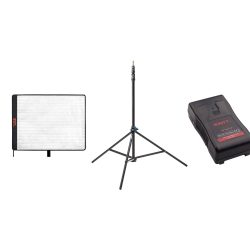Bundle kit SWIT S-2610 flexible LED light + Kupo 080AC stand + V-lock battery S-8113S