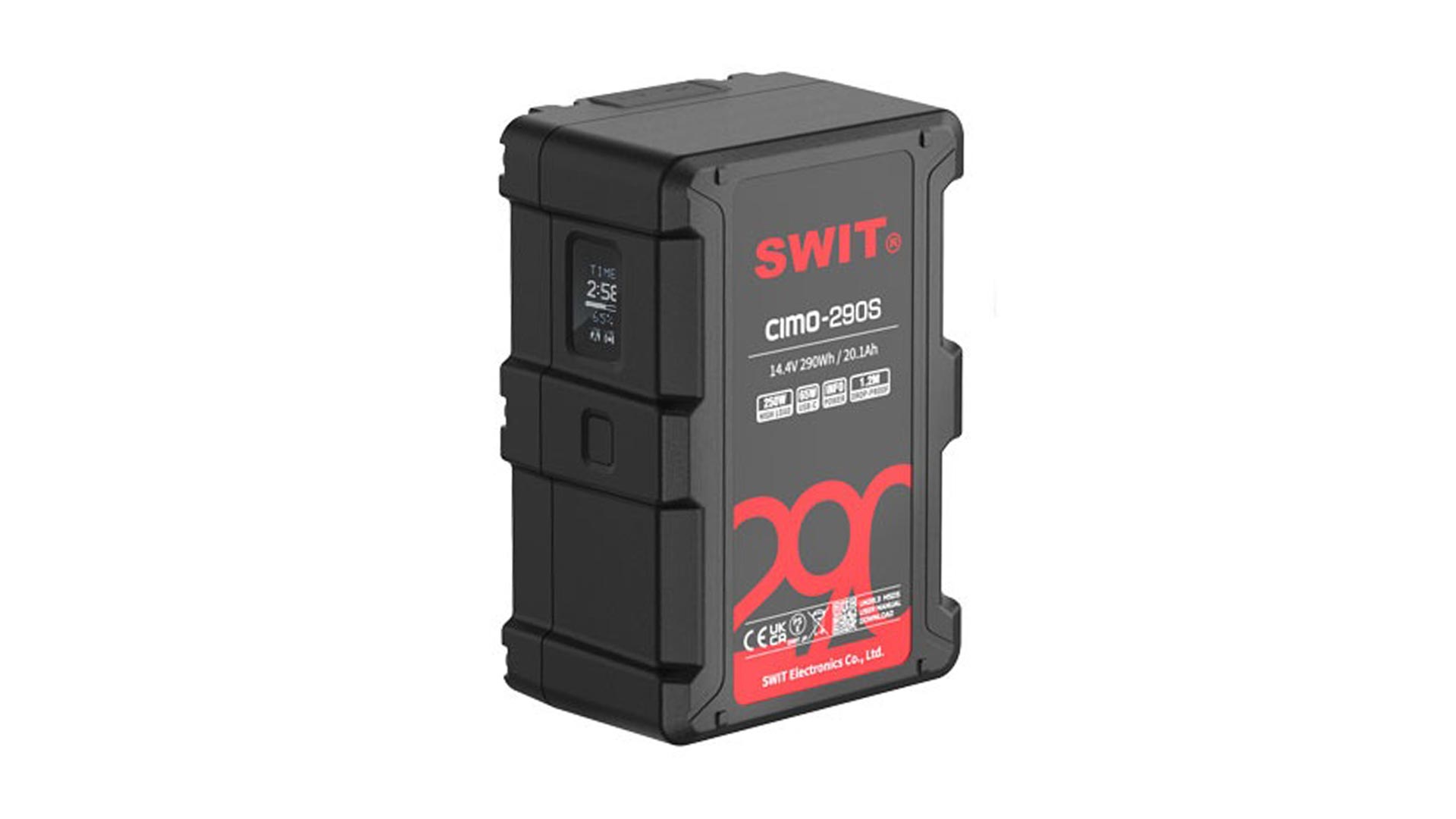 Batteria Swit CIMO-290S V-lock 290Wh con display OLED e uscite 2xD-tap e USB-C 