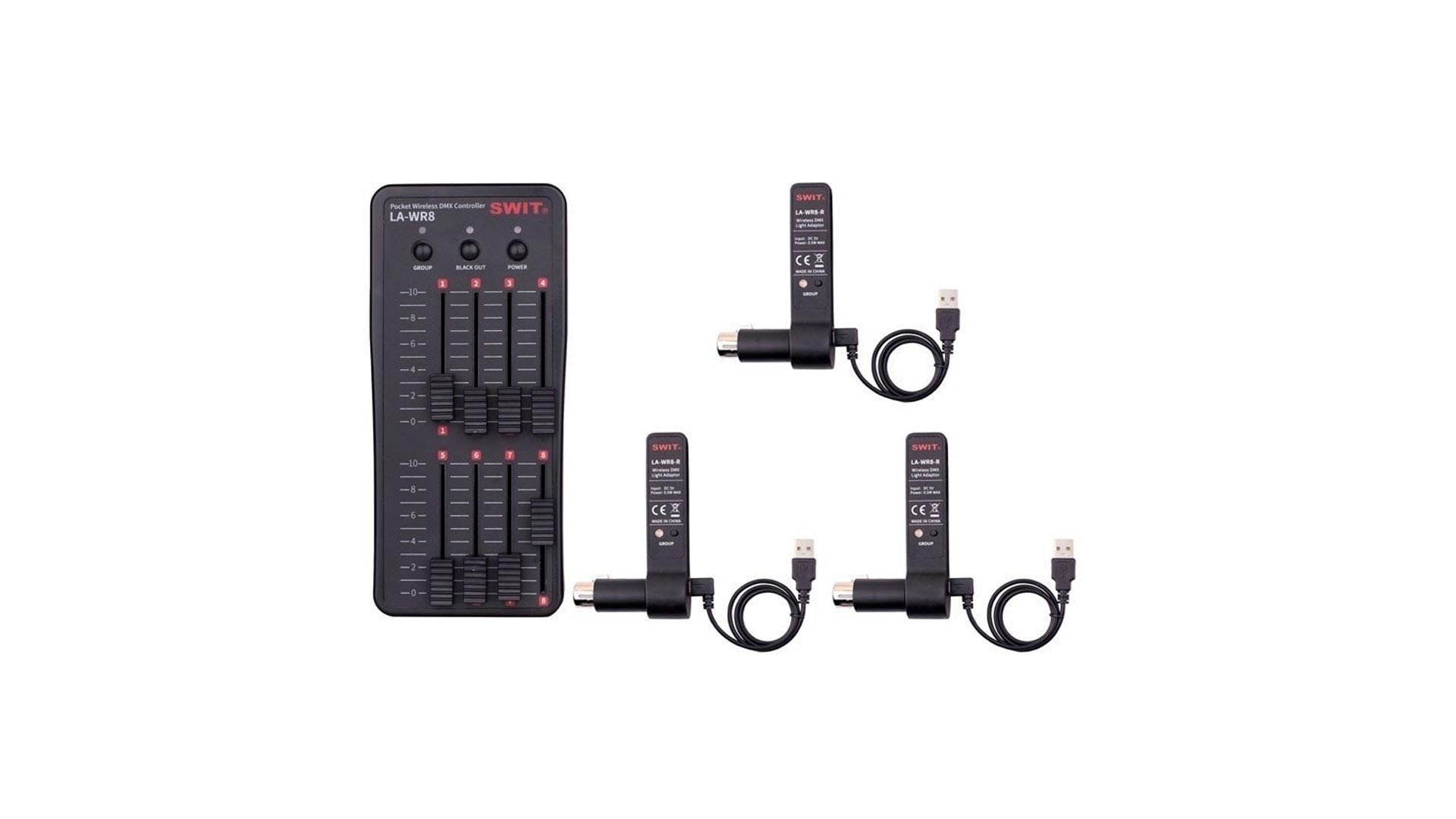 Console DMX Swit LA-WR8 Tx+3Rx wireless tascabile