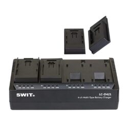 Caricabatterie Swit LC-D421B per 4 batterie DV di vario tipo per batterie Panasonic VBG