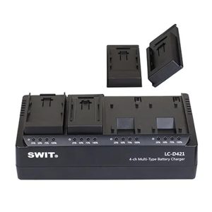 Caricabatterie Swit LC-D421I per 4 batterie DV di vario tipo per batterie JVC