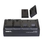 Caricabatterie Swit LC-D421V per 4 batterie DV di vario tipo per batterie JVC
