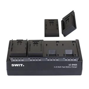 Caricabatterie Swit LC-D421V per 4 batterie DV di vario tipo per batterie JVC