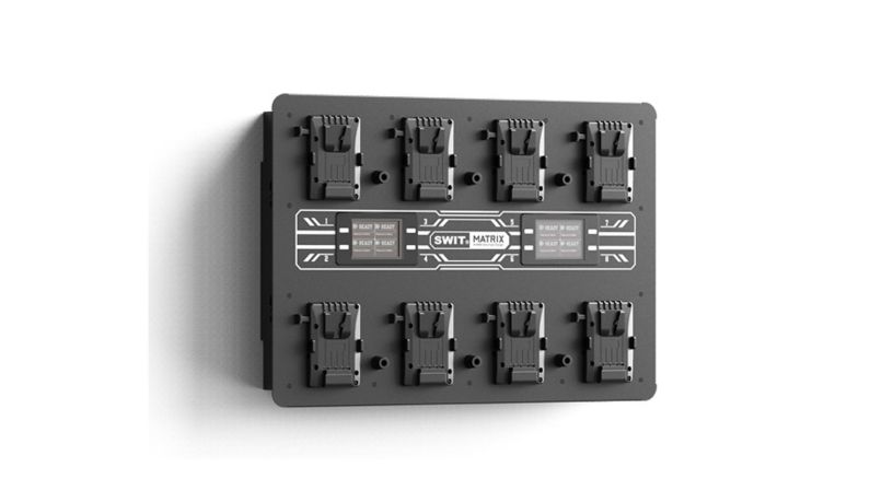 Caricabatterie per 8 batterie V-mount Swit MATRIX-S8 ultraveloce da muro