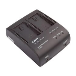 Caricabatterie doppio con adattatore Swit S-3602B per batterie Panasonic VW