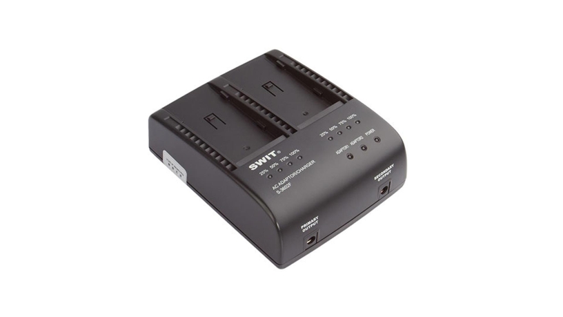 S-3602F_Swit_Caricabatterie doppio con adattatore per Sony tipo NP con carica simultanea