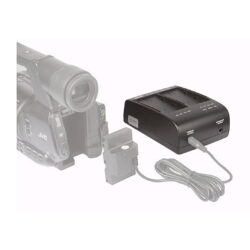 Caricabatterie doppio Swit S-3602I con adattatore per batterie JVC SSL