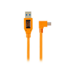 CU51RT02-ORG_TETHERTOOLS_TetherPro adattatore da USB 2.0 a Mini-B 5-pin ad angolo retto 50cm arancio